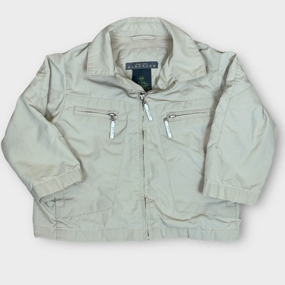Kenneth Cole Reaction Jacket Toddler Size 18M‎ Beige Zip Up Lightweight Coat